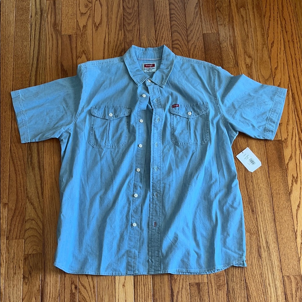 Wrangler Light Blue Casual Button Down Shirt